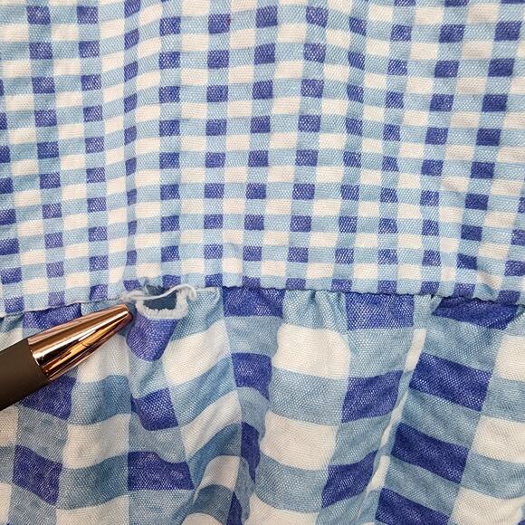 VTG Lati Fashion Sleepwear Women’s MED Gingham Seersucker Pearl Snap House Shirt - Picture 6 of 11